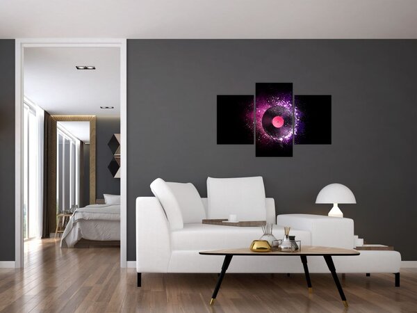 Tablou - Disc de vinil roz-violet (90x60 cm)