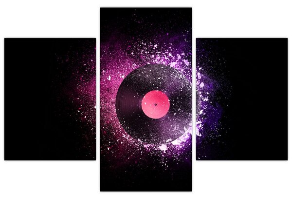 Tablou - Disc de vinil roz-violet (90x60 cm)