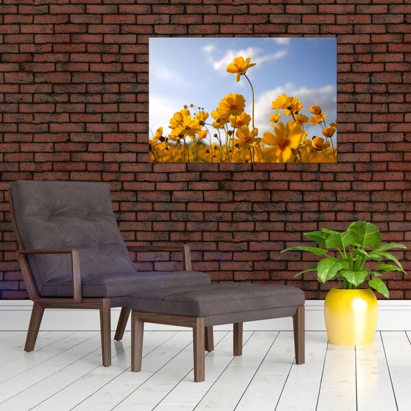 Tablou - Câmp cu flori galben deschis (90x60 cm)