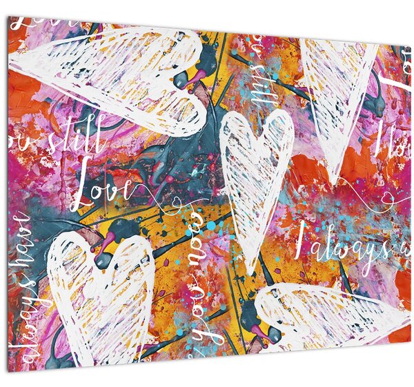 Tablou - Inima pe un fundal abstract (70x50 cm)