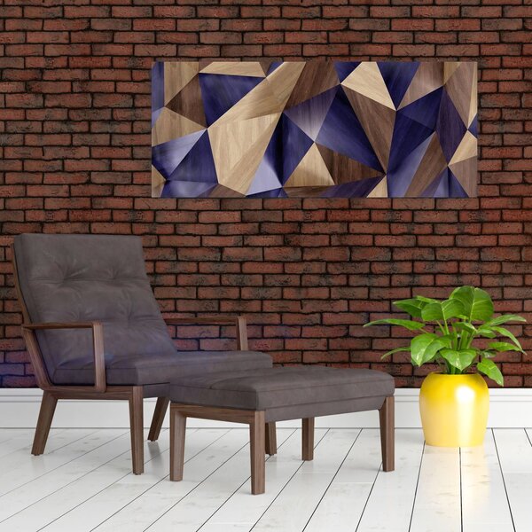 Tablou - 3D triunghiuri de lemn (120x50 cm)