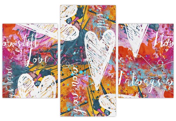 Tablou - Inima pe un fundal abstract (90x60 cm)