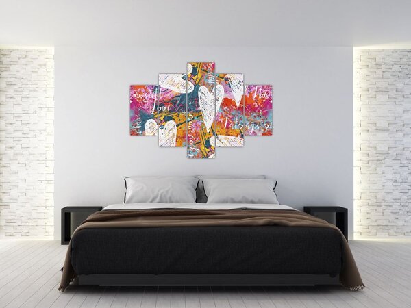 Tablou - Inima pe un fundal abstract (150x105 cm)
