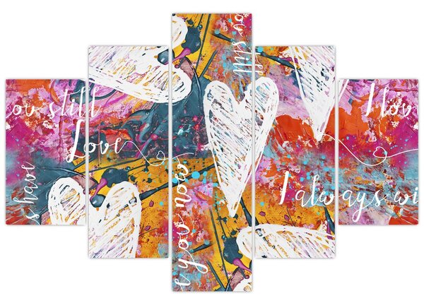 Tablou - Inima pe un fundal abstract (150x105 cm)