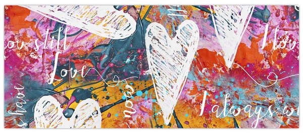 Tablou - Inima pe un fundal abstract (120x50 cm)