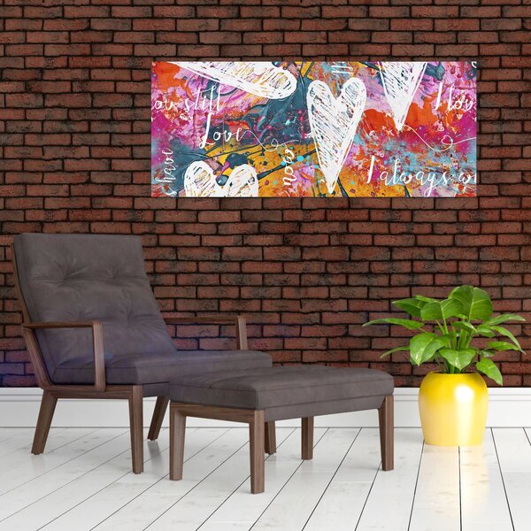 Tablou - Inima pe un fundal abstract (120x50 cm)