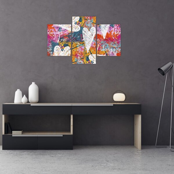 Tablou - Inima pe un fundal abstract (90x60 cm)