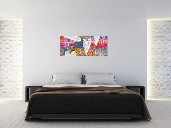 Tablou - Inima pe un fundal abstract (120x50 cm)