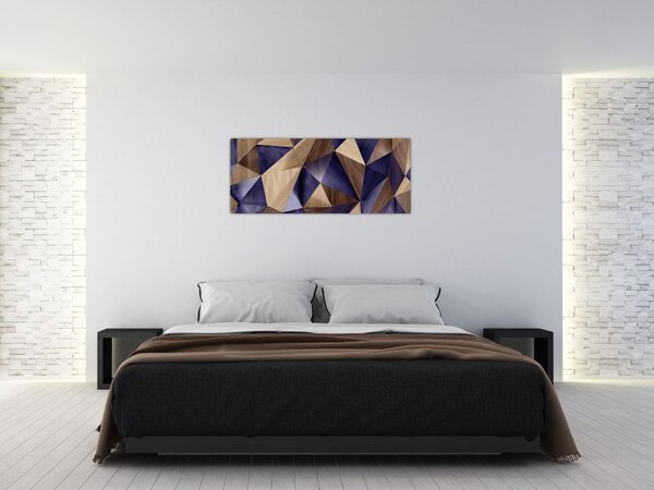 Tablou - 3D triunghiuri de lemn (120x50 cm)