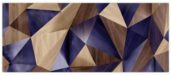 Tablou - 3D triunghiuri de lemn (120x50 cm)