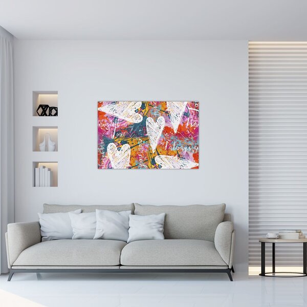 Tablou - Inima pe un fundal abstract (90x60 cm)