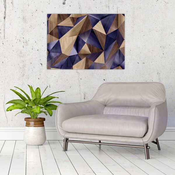 Tablou - 3D triunghiuri de lemn (70x50 cm)