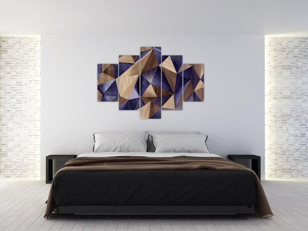 Tablou - 3D triunghiuri de lemn (150x105 cm)