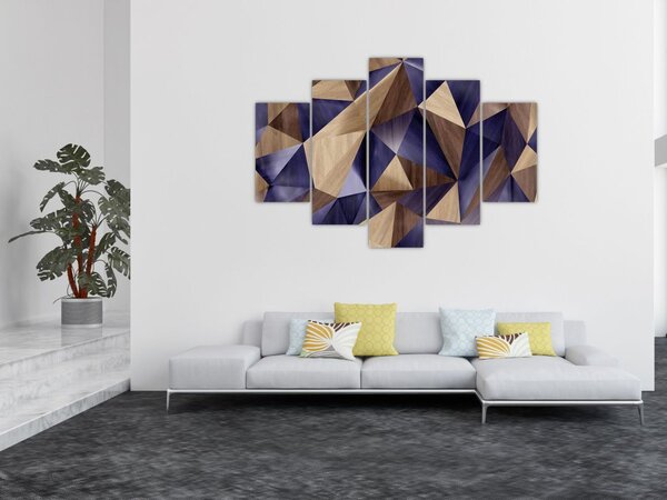 Tablou - 3D triunghiuri de lemn (150x105 cm)