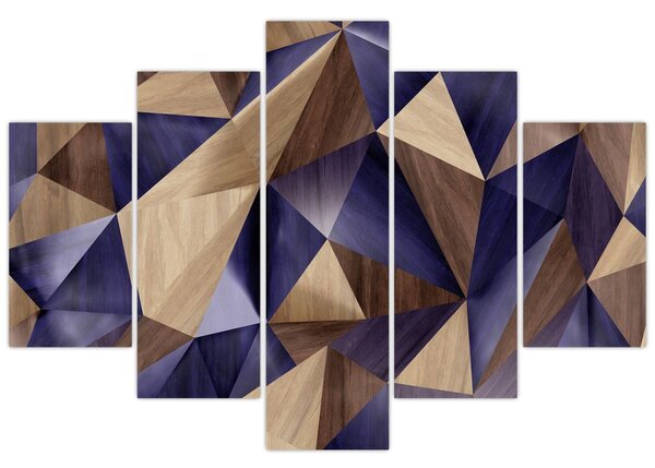 Tablou - 3D triunghiuri de lemn (150x105 cm)