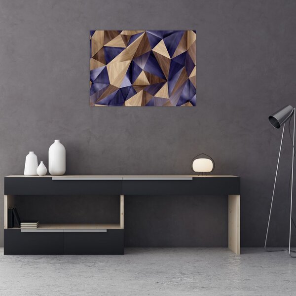 Tablou - 3D triunghiuri de lemn (70x50 cm)