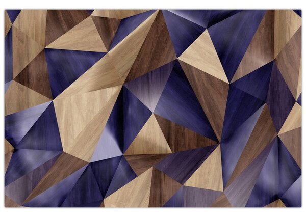 Tablou - 3D triunghiuri de lemn (90x60 cm)