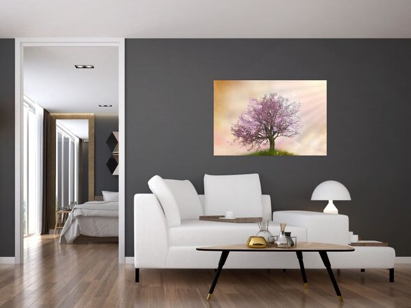 Tablou - Copacul înflorit în deal (90x60 cm)