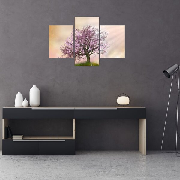 Tablou - Copacul înflorit în deal (90x60 cm)