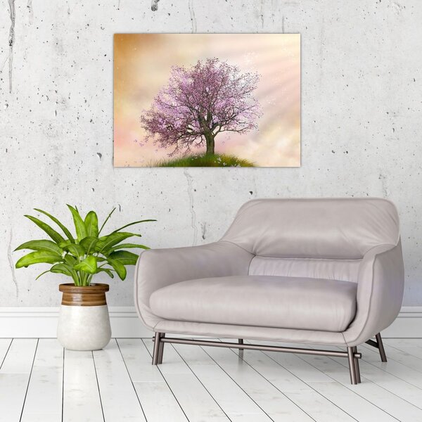 Tablou - Copacul înflorit în deal (70x50 cm)