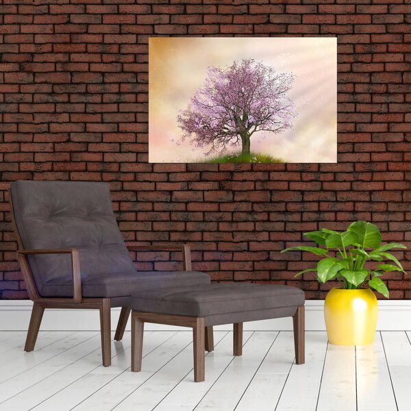 Tablou - Copacul înflorit în deal (90x60 cm)