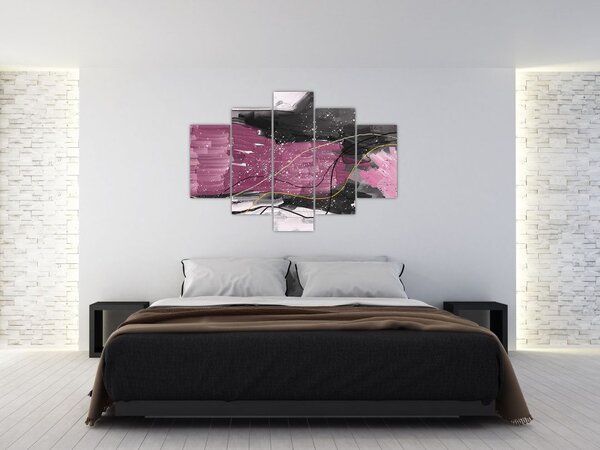 Tablou - Abstracție roz-roșu (150x105 cm)
