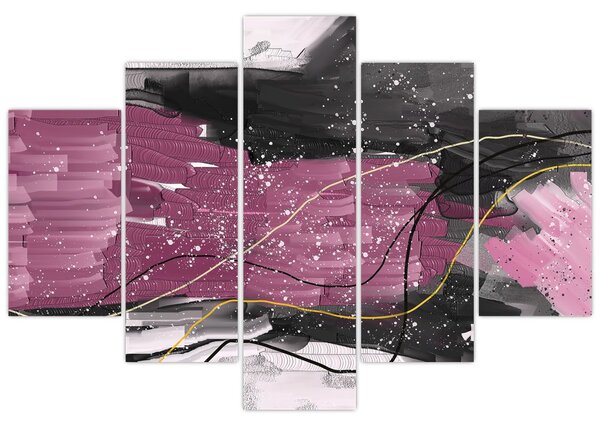 Tablou - Abstracție roz-roșu (150x105 cm)