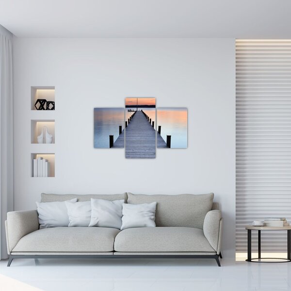Tablou - Ponton de la Lacul Starnberger, Bavaria, Germania (90x60 cm)