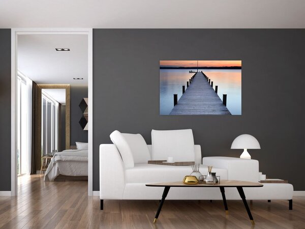 Tablou - Ponton de la Lacul Starnberger, Bavaria, Germania (90x60 cm)