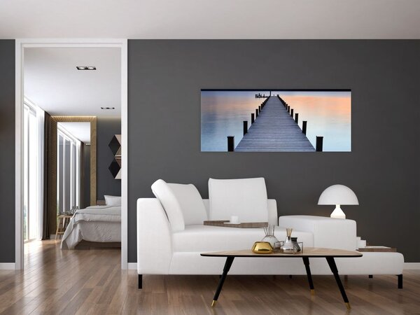 Tablou - Ponton de la Lacul Starnberger, Bavaria, Germania (120x50 cm)