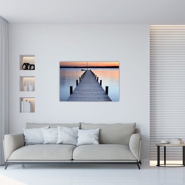 Tablou - Ponton de la Lacul Starnberger, Bavaria, Germania (90x60 cm)