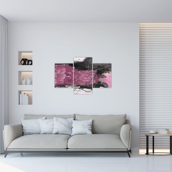 Tablou - Abstracție roz-roșu (90x60 cm)