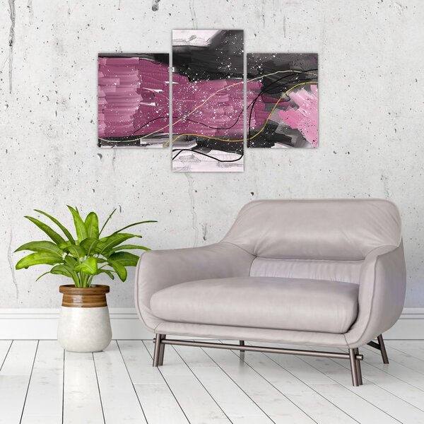 Tablou - Abstracție roz-roșu (90x60 cm)