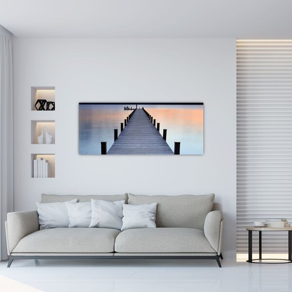 Tablou - Ponton de la Lacul Starnberger, Bavaria, Germania (120x50 cm)