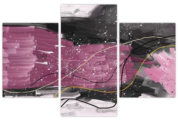 Tablou - Abstracție roz-roșu (90x60 cm)