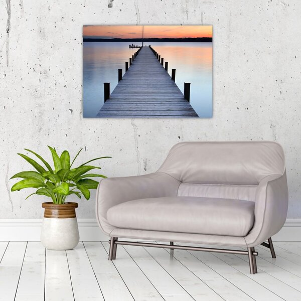 Tablou - Ponton de la Lacul Starnberger, Bavaria, Germania (70x50 cm)