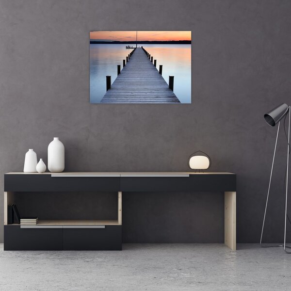 Tablou - Ponton de la Lacul Starnberger, Bavaria, Germania (70x50 cm)