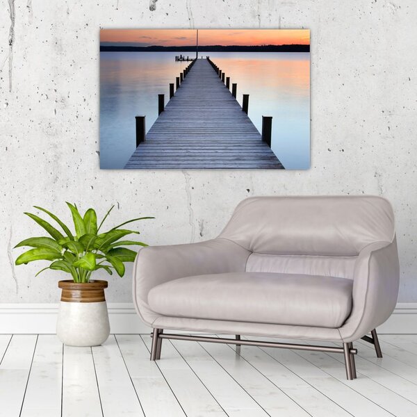 Tablou - Ponton de la Lacul Starnberger, Bavaria, Germania (90x60 cm)
