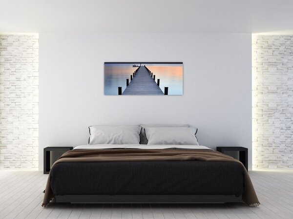 Tablou - Ponton de la Lacul Starnberger, Bavaria, Germania (120x50 cm)