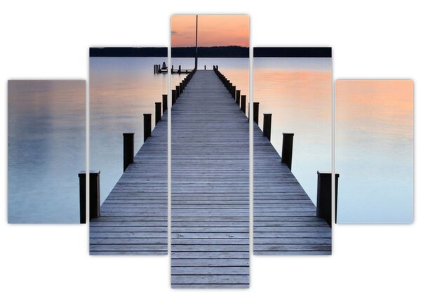 Tablou - Ponton de la Lacul Starnberger, Bavaria, Germania (150x105 cm)