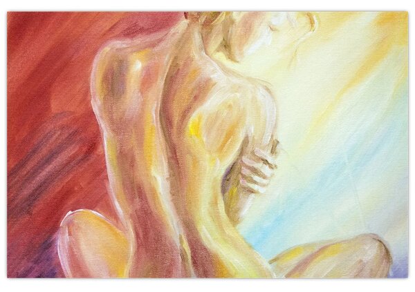 Tablou - Imaginea unei femei care se odihnește, pictură în ulei (90x60 cm)