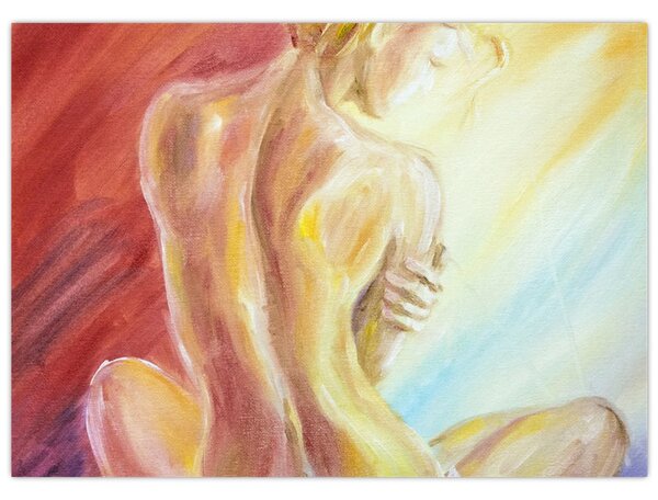 Tablou - Imaginea unei femei care se odihnește, pictură în ulei (70x50 cm)