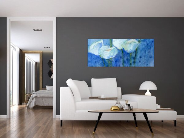 Tablou - Lalele albe (120x50 cm)