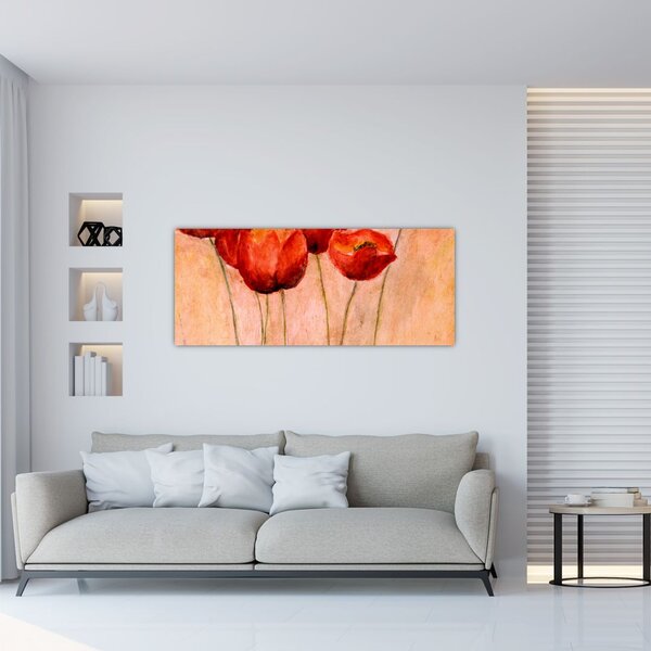 Tablou - Lalele roșii (120x50 cm)