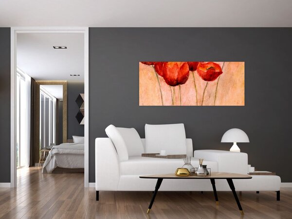 Tablou - Lalele roșii (120x50 cm)