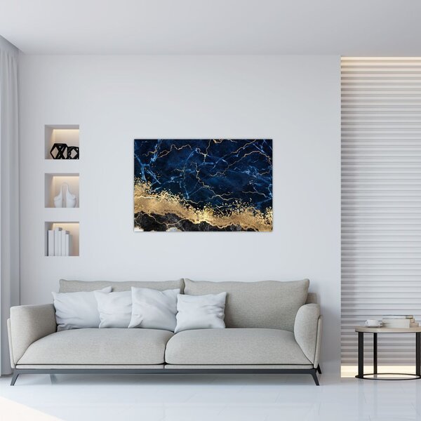 Tablou - Marmură albastru închis (90x60 cm)
