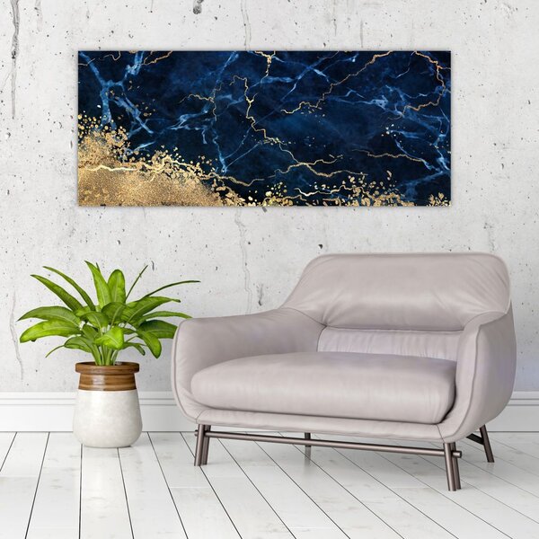 Tablou - Marmură albastru închis (120x50 cm)
