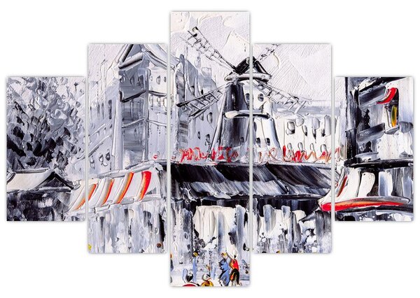 Tablou - Strada din Paris, pictură în ulei (150x105 cm)