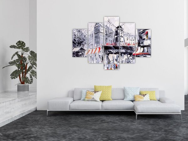 Tablou - Strada din Paris, pictură în ulei (150x105 cm)