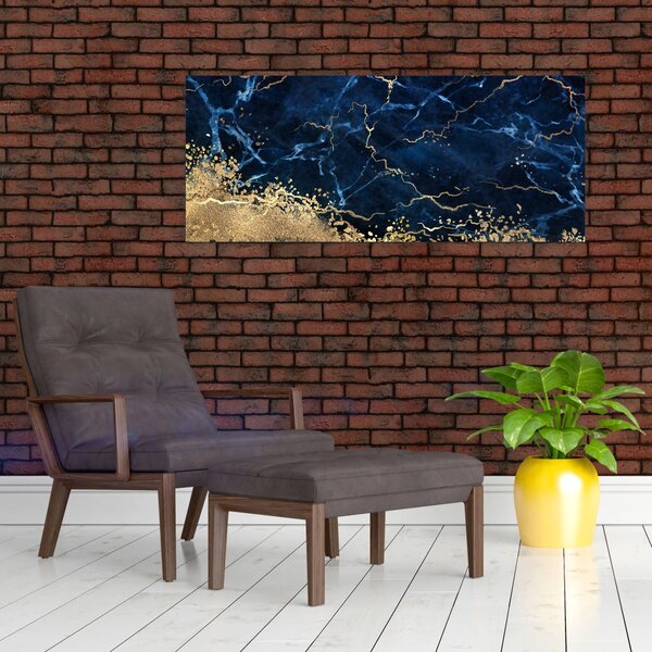 Tablou - Marmură albastru închis (120x50 cm)